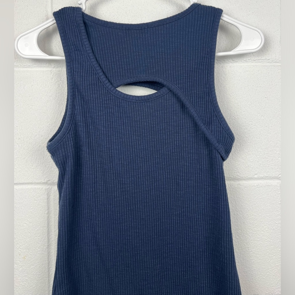 Nine West Navy Ribbed Cutout Tank Top - Picture 5 of 5
